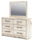 Lawroy King Panel Bed with Mirrored Dresser and Nightstand at Lee Furniture, NC