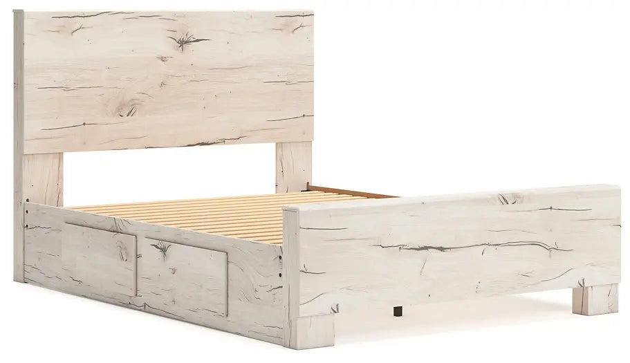 Lawroy Queen Panel Bed with Mirrored Dresser at Lee Furniture, NC