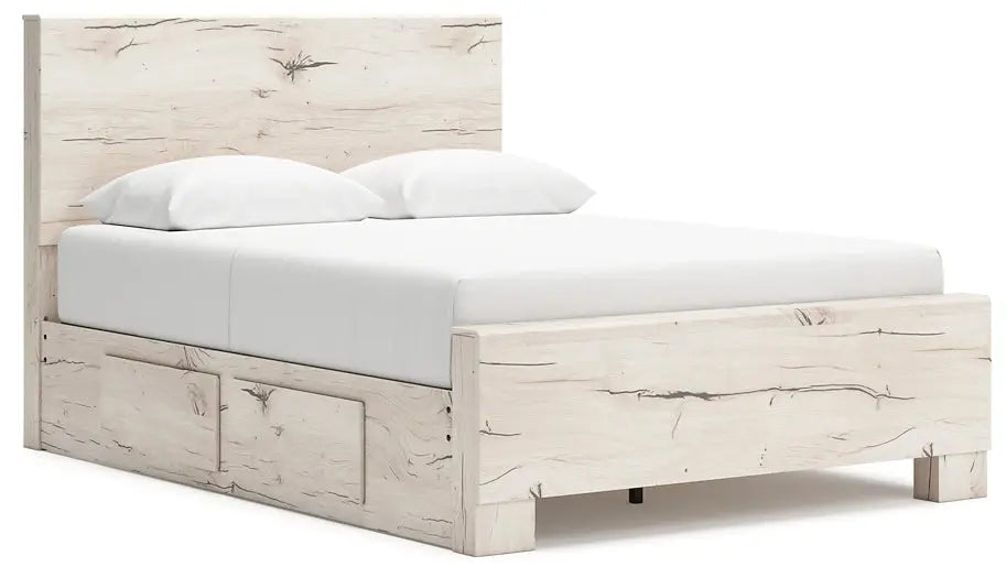 Lawroy Queen Panel Bed with Mirrored Dresser at Lee Furniture, NC
