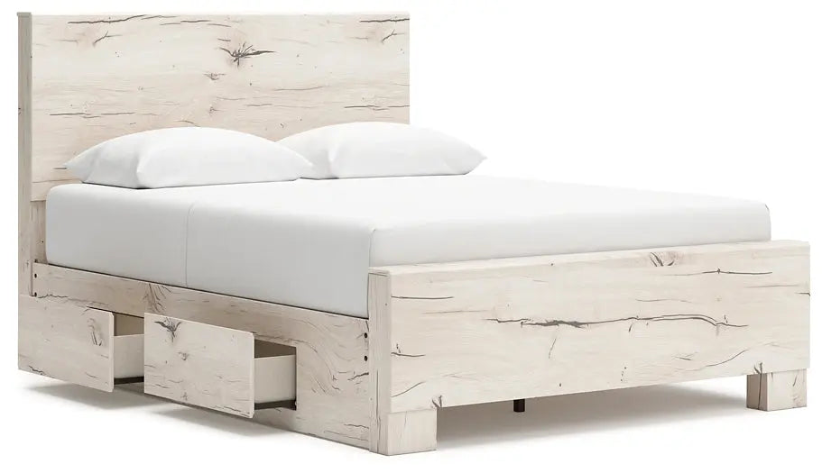 Lawroy Queen Panel Bed with Mirrored Dresser at Lee Furniture, NC
