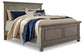 Lettner California King Panel Bed with Mirrored Dresser and Chest at Lee Furniture, NC