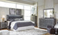 Lodanna King/California King Upholstered Panel Headboard with Mirrored Dresser, Chest and Nightstand at Lee Furniture, NC