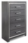 Lodanna King Panel Bed with 2 Storage Drawers with Mirrored Dresser and 2 Nightstands at Lee Furniture, NC