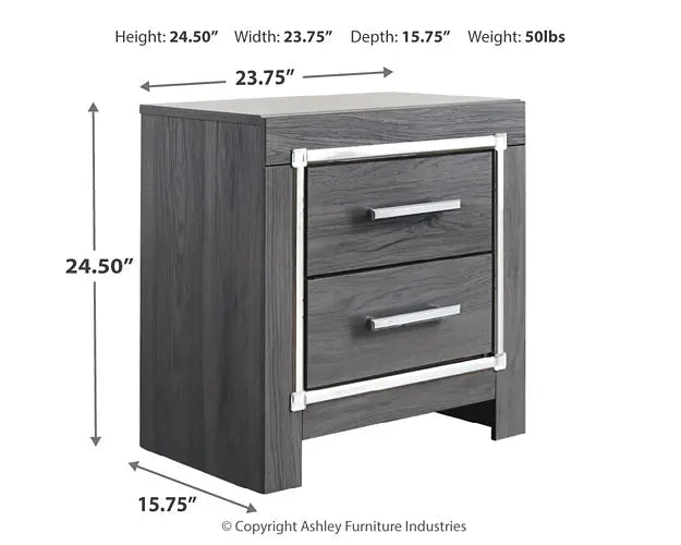 Lodanna King Panel Bed with 2 Storage Drawers with Mirrored Dresser and 2 Nightstands at Lee Furniture, NC