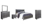Lodanna King Panel Bed with Mirrored Dresser, Chest and Nightstand at Lee Furniture, NC