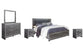 Lodanna King Panel Bed with Mirrored Dresser and 2 Nightstands at Lee Furniture, NC