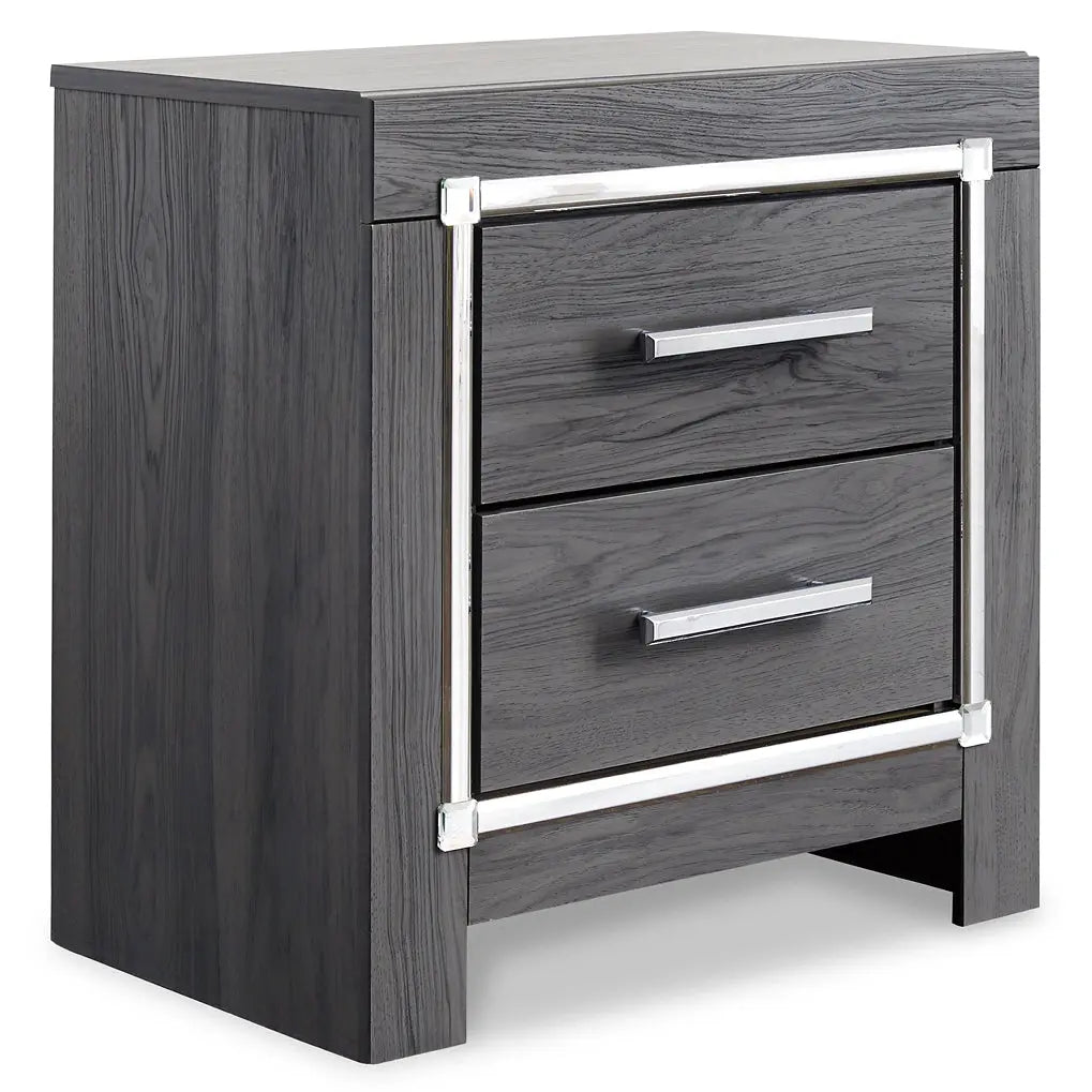 Lodanna Queen Panel Bed with 2 Storage Drawers with Mirrored Dresser, Chest and 2 Nightstands at Lee Furniture, NC
