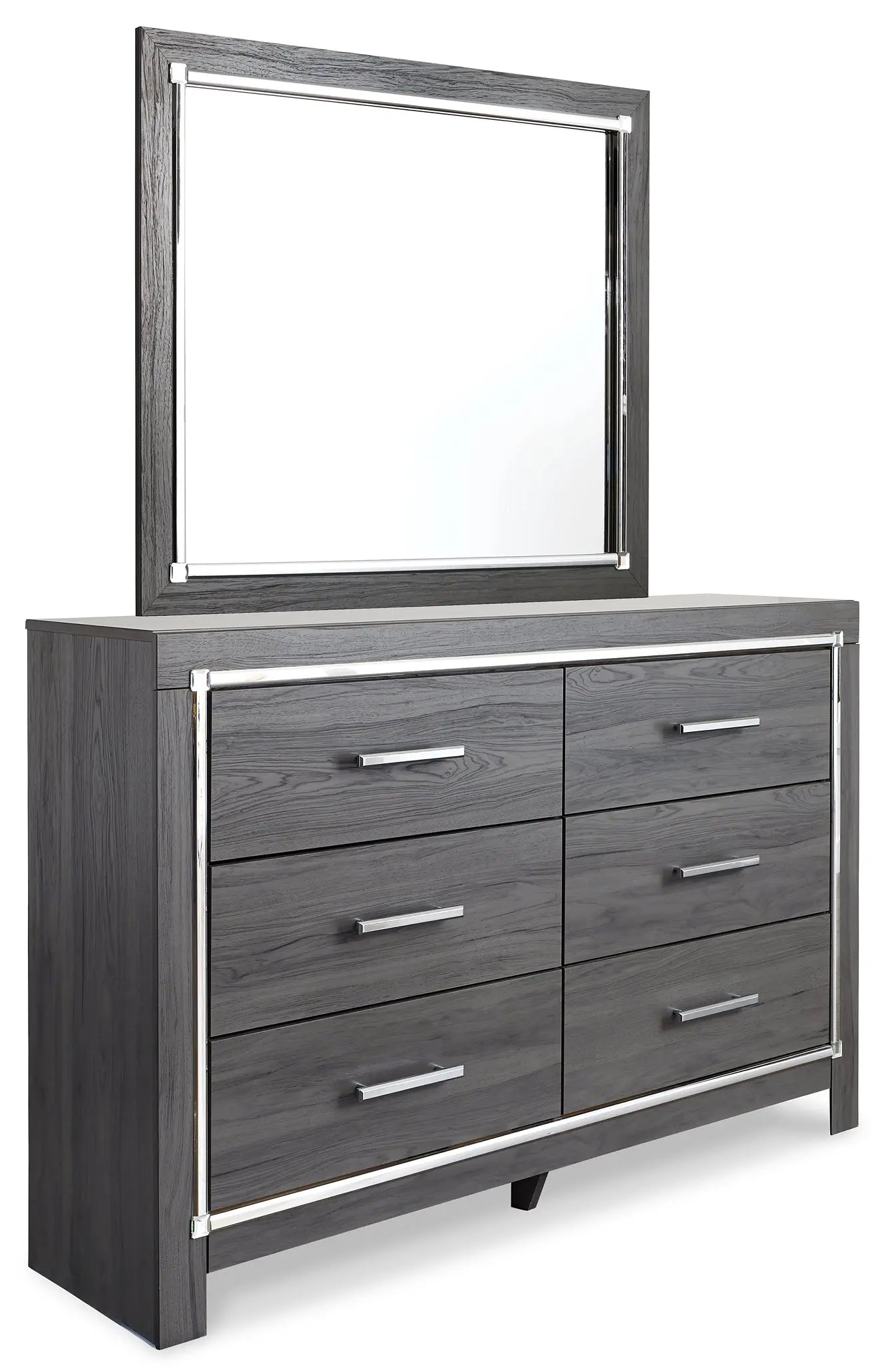 Lodanna Queen Panel Bed with 2 Storage Drawers with Mirrored Dresser, Chest and Nightstand at Lee Furniture, NC