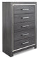 Lodanna Queen Panel Bed with 2 Storage Drawers with Mirrored Dresser, Chest and Nightstand at Lee Furniture, NC