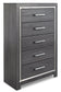 Lodanna Queen Panel Bed with 2 Storage Drawers with Mirrored Dresser and Chest at Lee Furniture, NC
