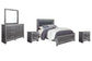 Lodanna Queen Panel Bed with Mirrored Dresser and 2 Nightstands at Lee Furniture, NC