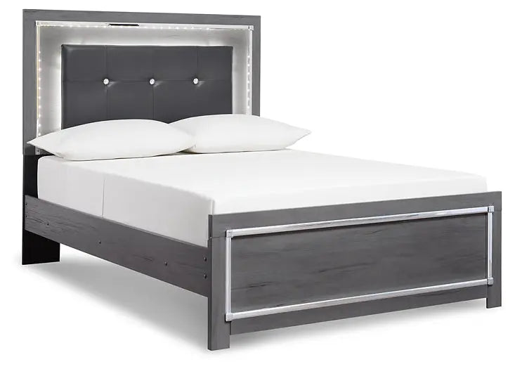 Lodanna Queen Panel Bed with Mirrored Dresser and 2 Nightstands at Lee Furniture, NC