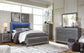 Lodanna Queen Panel Bed with Mirrored Dresser at Lee Furniture, NC