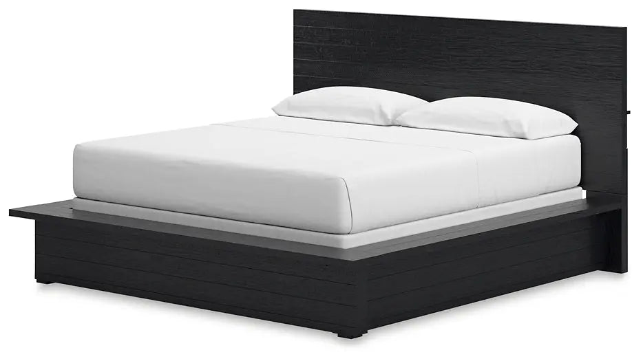 Londer California King Panel Bed with Mirrored Dresser, Chest and 2 Nightstands at Lee Furniture, NC