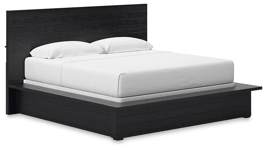 Londer King Panel Bed with Mirrored Dresser and Chest at Lee Furniture, NC