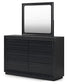 Londer King Panel Bed with Mirrored Dresser and Nightstand at Lee Furniture, NC