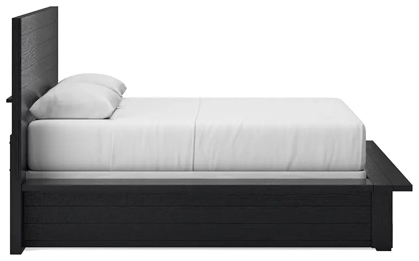 Londer Queen Panel Bed with Mirrored Dresser at Lee Furniture, NC