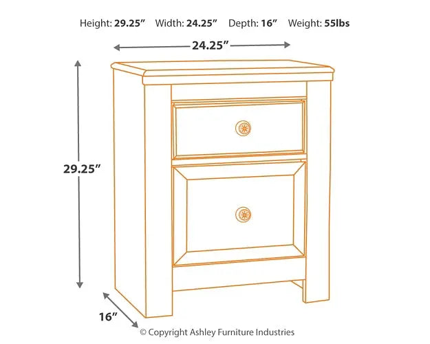 Paxberry Two Drawer Night Stand at Lee Furniture, NC