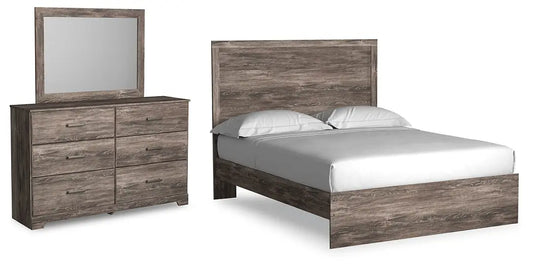Ralinksi Queen Panel Bed with Mirrored Dresser at Lee Furniture, NC