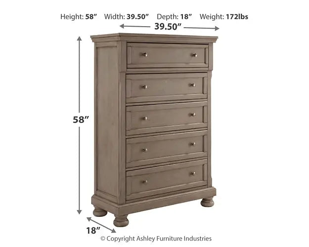 Robbinsdale Five Drawer Chest at Lee Furniture, NC