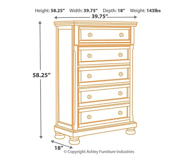 Robbinsdale Five Drawer Chest at Lee Furniture, NC