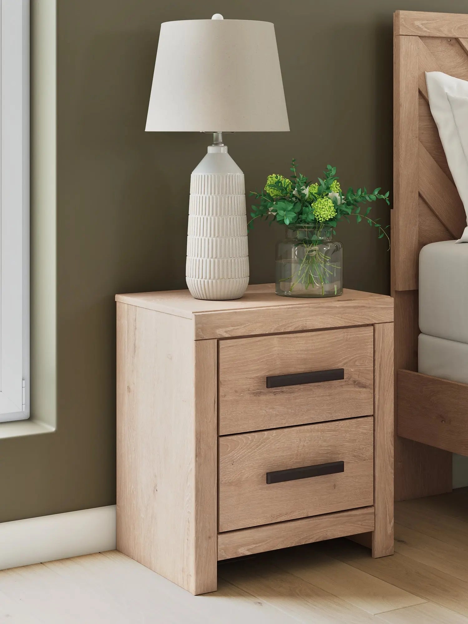 Sanginlane Two Drawer Night Stand at Lee Furniture, NC