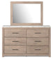 Senniberg King Panel Bed with Mirrored Dresser and Chest at Lee Furniture, NC