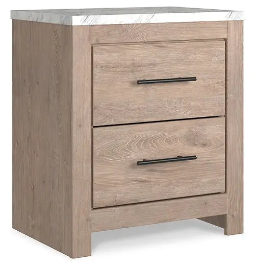 Senniberg Queen Panel Bed with Mirrored Dresser, Chest and Nightstand at Lee Furniture, NC