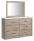 Senniberg Queen Panel Bed with Mirrored Dresser and Nightstand at Lee Furniture, NC