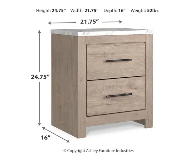 Senniberg Queen Panel Bed with Mirrored Dresser and Nightstand at Lee Furniture, NC