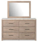 Senniberg Queen Panel Bed with Mirrored Dresser and Nightstand at Lee Furniture, NC