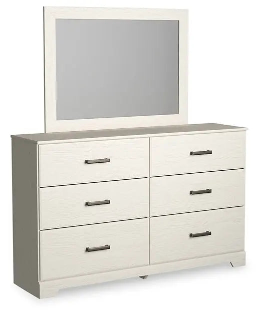 Stelsie Queen Panel Bed with Mirrored Dresser and Nightstand at Lee Furniture, NC
