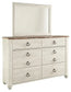 Willowton Dresser and Mirror at Lee Furniture, NC