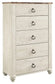 Willowton Five Drawer Chest at Lee Furniture, NC