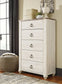Willowton King/California King Panel Headboard with Mirrored Dresser, Chest and 2 Nightstands at Lee Furniture, NC