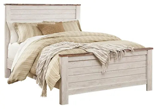 Willowton Panel Bed With Mirrored Dresser, Chest And Nightstand at Lee Furniture, NC