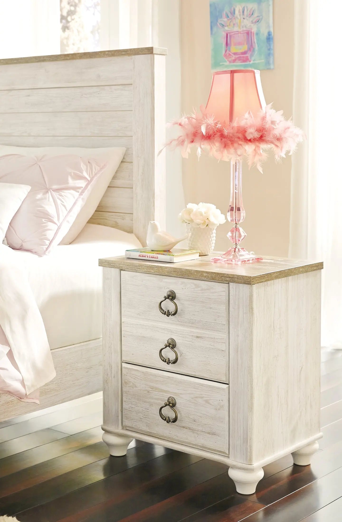 Willowton / Panel Headboard With Mirrored Dresser And 2 Nightstands at Lee Furniture, NC