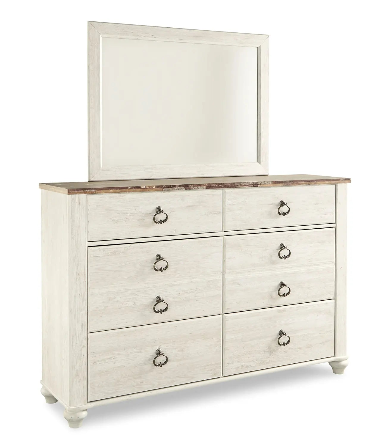 Willowton Sleigh Bed With Mirrored Dresser at Lee Furniture, NC