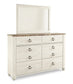 Willowton Sleigh Bed With Mirrored Dresser at Lee Furniture, NC