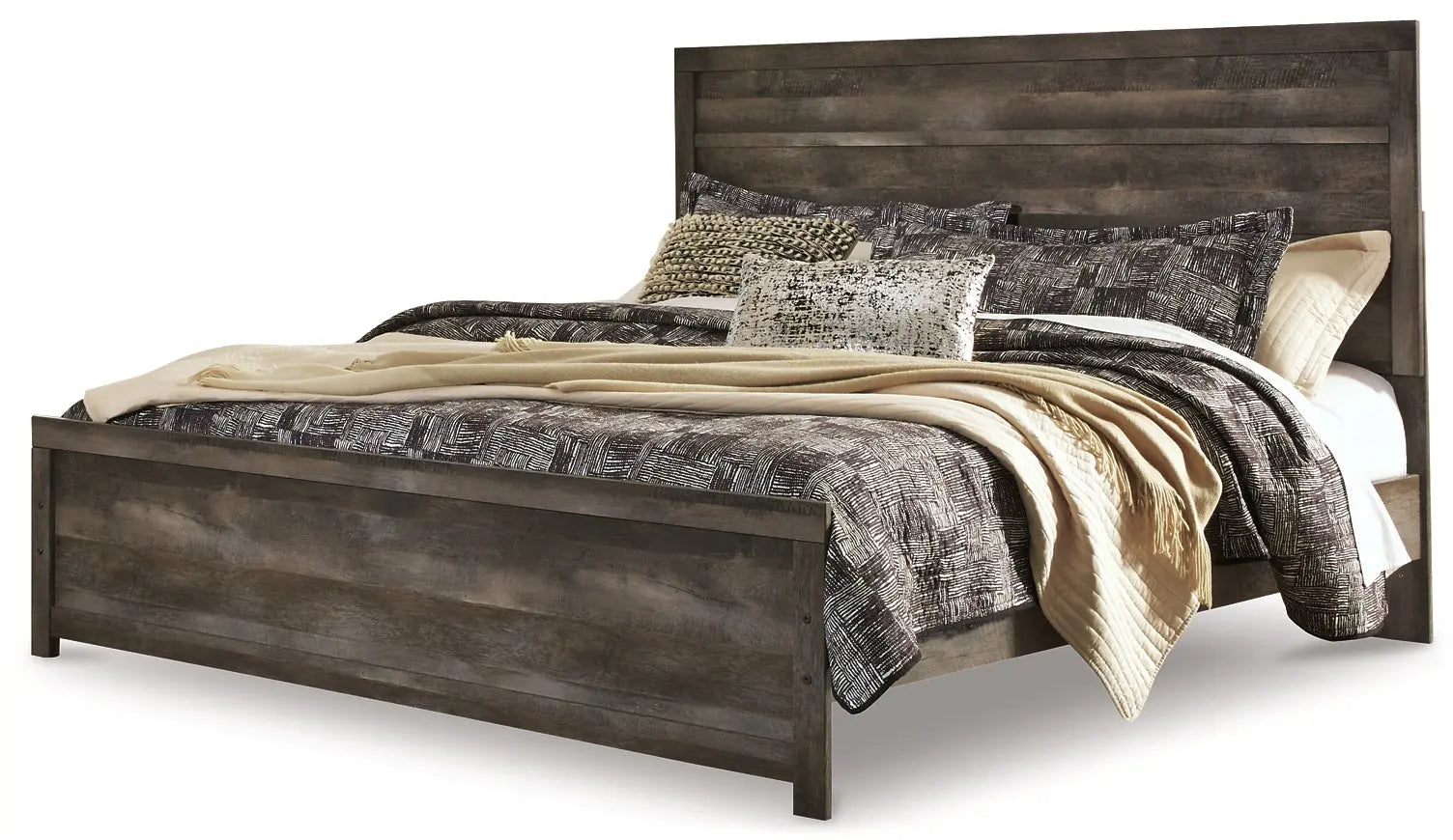 Wynnlow King Panel Bed with Mirrored Dresser at Lee Furniture, NC