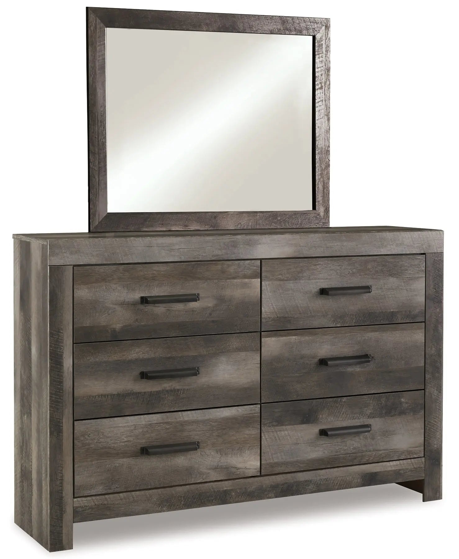 Wynnlow Queen Panel Bed with Mirrored Dresser, Chest and 2 Nightstands at Lee Furniture, NC