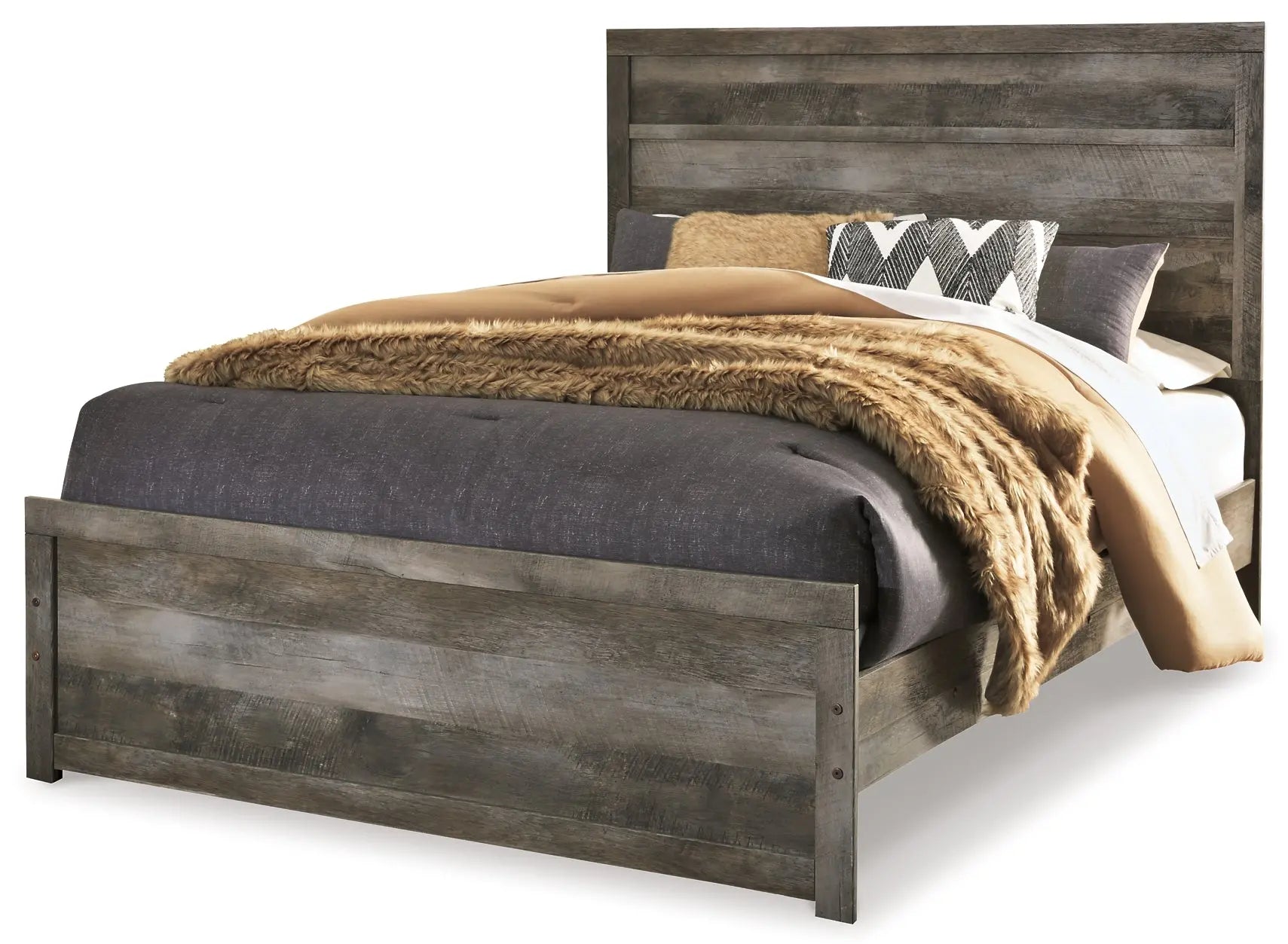 Wynnlow Queen Panel Bed with Mirrored Dresser, Chest and Nightstand at Lee Furniture, NC