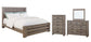 Zelen King Panel Bed with Mirrored Dresser and Chest at Lee Furniture, NC