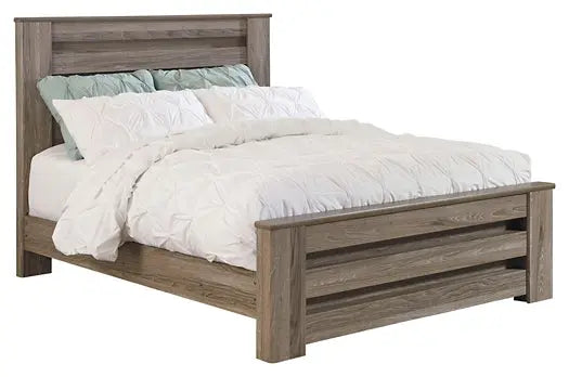 Zelen Queen Panel Bed with Mirrored Dresser and Chest at Lee Furniture, NC