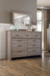 Zelen Queen Panel Bed with Mirrored Dresser and Chest at Lee Furniture, NC