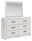 Cayboni Full Panel Bed with Mirrored Dresser, Chest and Nightstand