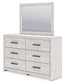 Cayboni Full Panel Bed with Mirrored Dresser, Chest and Nightstand