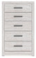 Cayboni Full Panel Bed with Mirrored Dresser, Chest and Nightstand
