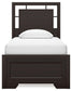 Covetown Twin Panel Bed with Mirrored Dresser, Chest and Nightstand