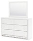 Mollviney Twin Panel Bed with Mirrored Dresser, Chest and Nightstand